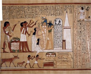 The opening of the mouth ceremony described in the Pyramid Texts